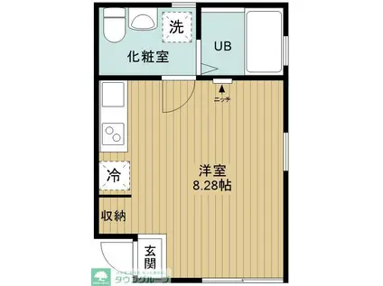 フラワームーン(ワンルーム/3階)の間取り写真