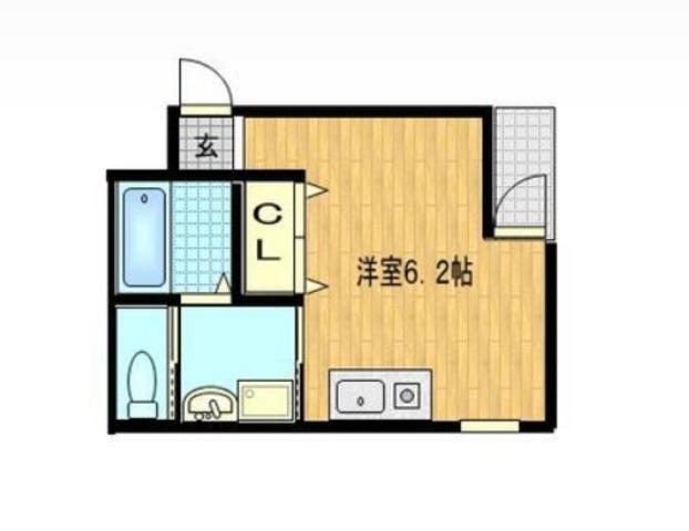 プランドール姫路(ワンルーム/2階)の間取り写真