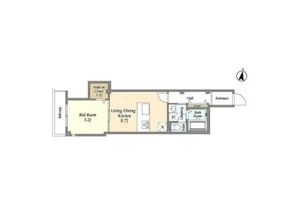 ボヌールアラマンダ(1LDK/1階)の間取り写真