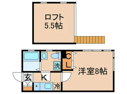 オークレスト金町(1K/4階)の間取り写真