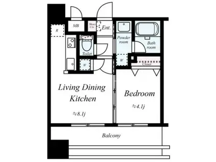 アクタス天神北(1LDK/7階)の間取り写真
