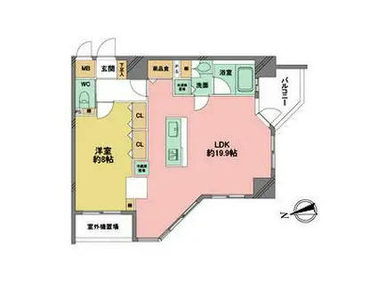 さくらHILLSリバーサイドウエスト(1LDK/8階)の間取り写真