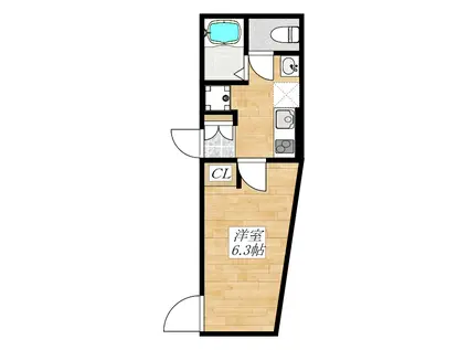 パークサイド赤羽レジデンス(1K/1階)の間取り写真