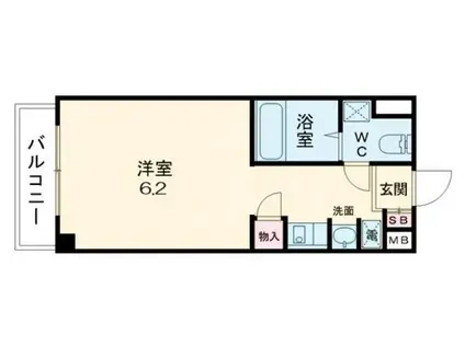 カーサ王塚台(ワンルーム/3階)の間取り写真