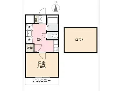 フォルテ II(1K/4階)の間取り写真