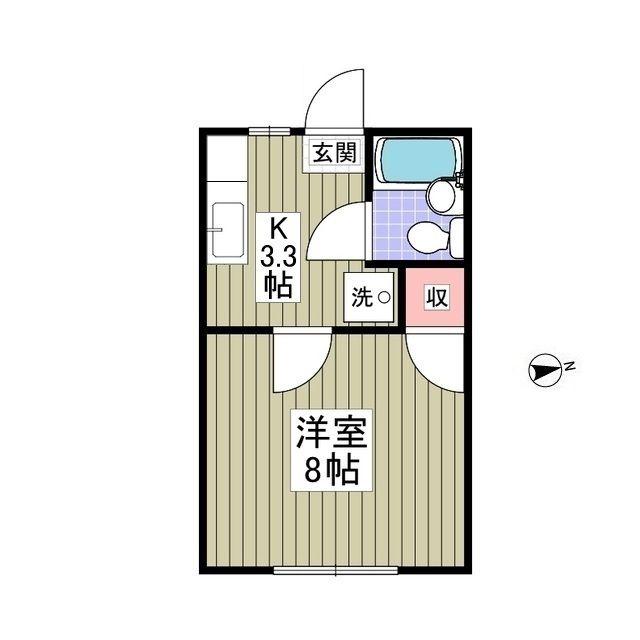 エーデルハイツ 邑楽郡(1K/2階)の間取り写真