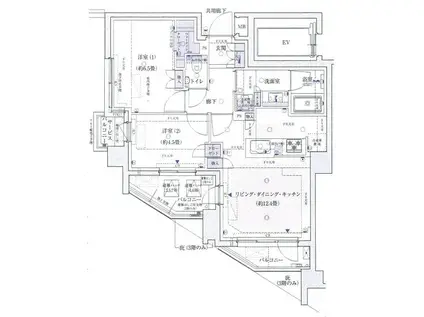 レジデンシャル池袋本町(2LDK/5階)の間取り写真