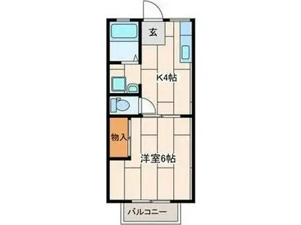グレース中央林間(1K/1階)の間取り写真