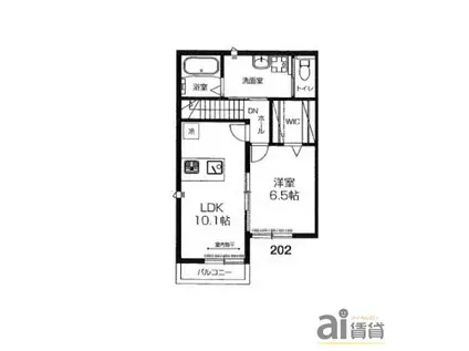 プランドール(1LDK/2階)の間取り写真