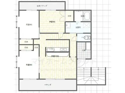 ハビテーション迎花(3LDK/3階)の間取り写真