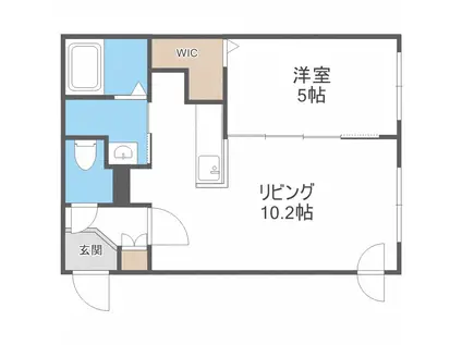 LIEN 元町(1LDK/2階)の間取り写真