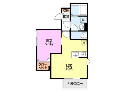 王子本町1丁目AP(1LDK/3階)の間取り写真