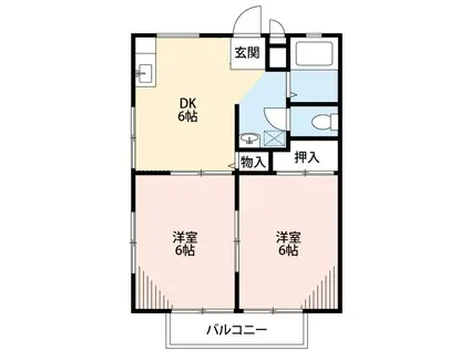 サンシティS(2K/1階)の間取り写真