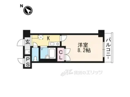 クレスト草津(1K/7階)の間取り写真