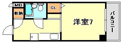 ヴィレッジゲート(ワンルーム/4階)の間取り写真