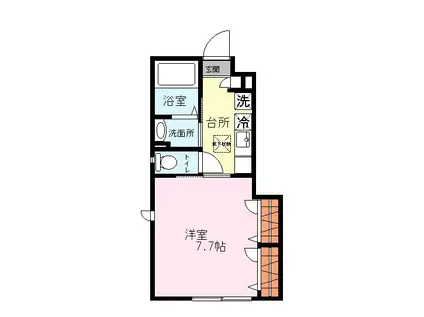 山ハイツ(1K/1階)の間取り写真