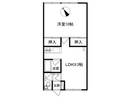 ウエストーII(1LDK/2階)の間取り写真