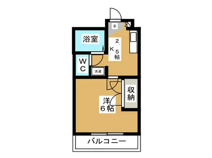 コーポ柿の木(1K/1階)の間取り写真