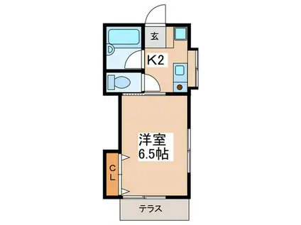GREEN SIDE(1K/1階)の間取り写真