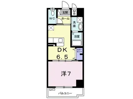 カーサ ルーチェ(1DK/2階)の間取り写真