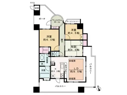 サンクタス梅田イノセント(3LDK/8階)の間取り写真