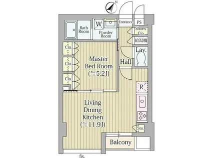 ヴァロータ氷川台(1LDK/2階)の間取り写真