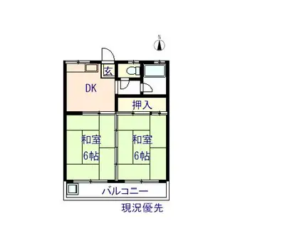 伊井マンション(2DK/1階)の間取り写真