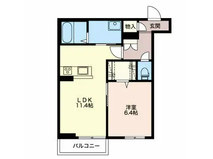 シャーメゾン堀之内 102(1LDK/1階)の間取り写真