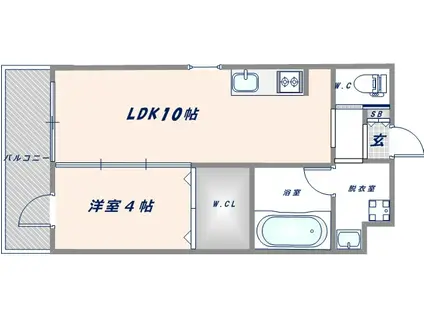 グランドゥーエ永和駅前(1LDK/4階)の間取り写真