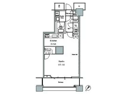 ザ 東京タワーズ ミッドタワー(1K/18階)の間取り写真