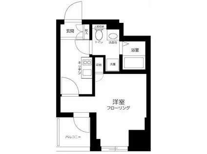 クローバーコート黒門町(1K/4階)の間取り写真
