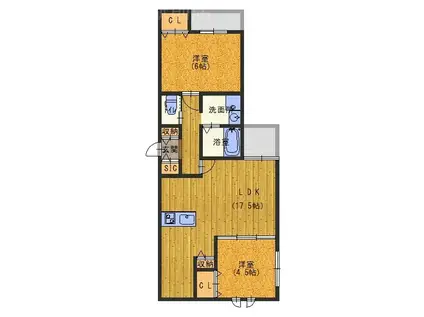 リアンコート(2LDK/3階)の間取り写真