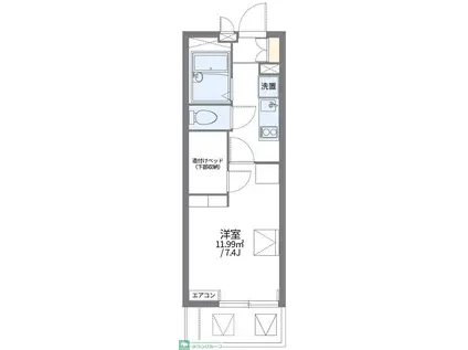 レオパレスラ ソワ(1K/2階)の間取り写真