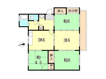 白川台10号棟(4DK/1階)の間取り写真