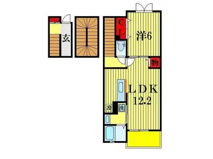 アンジュ アルモ二ー(1LDK/3階)の間取り写真