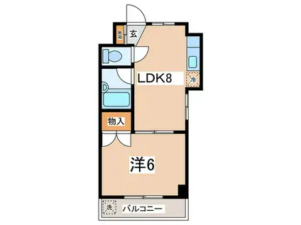 清新三興ハイツ(1LDK/2階)の間取り写真