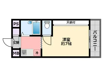 サンハイツ白鳩III(1K/3階)の間取り写真