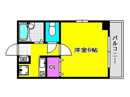 アルファ宮川(1K/3階)の間取り写真