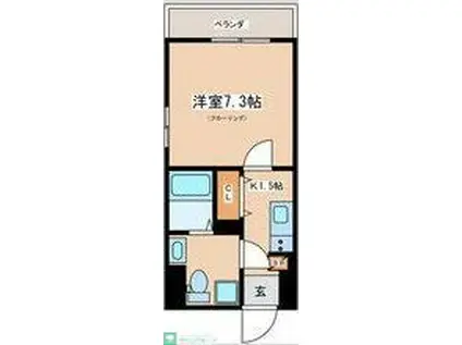 オークレスト青砥(1K/3階)の間取り写真