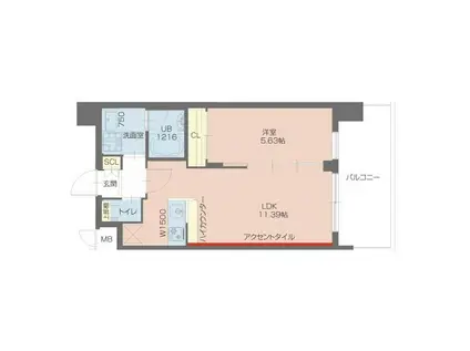 プレジオ塚本ASIAN(1LDK/6階)の間取り写真