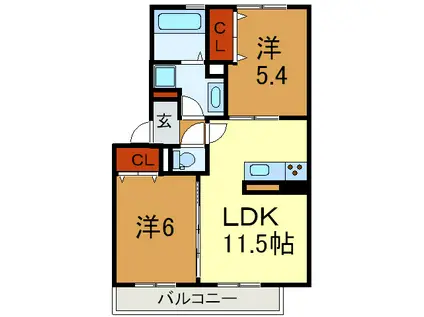 地下鉄西神・山手線 上沢駅 徒歩9分 3階建 築14年(2LDK/3階)の間取り写真