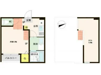 ハーモニーテラス三百人町III(1K/1階)の間取り写真