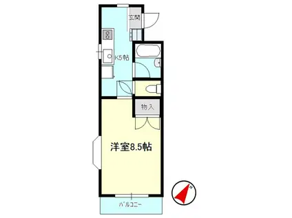 プロスパー(1K/3階)の間取り写真