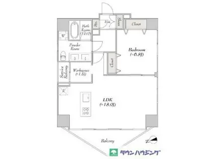 ミリア・レジデンス新宿御苑前II(1LDK/11階)の間取り写真