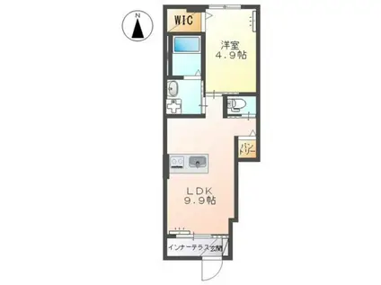 アネックス隅の浜(1LDK/1階)の間取り写真