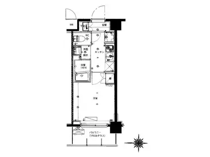 ハーモニーレジデンス武蔵小杉(1K/5階)の間取り写真