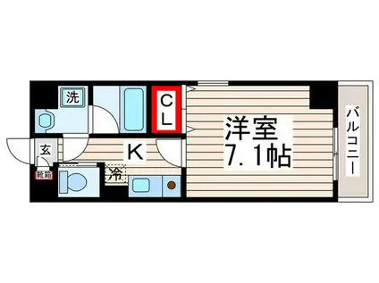 トランスパレント(1K/1階)の間取り写真