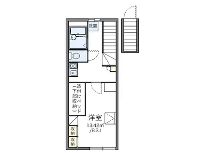 バンブーヒル(1K/2階)の間取り写真