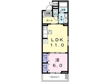 DIEU LAC(1LDK/1階)の間取り写真
