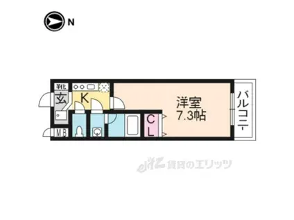 グランディール二条城(1K/3階)の間取り写真